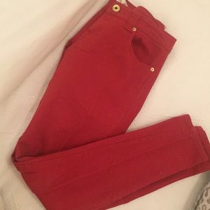 Dark orange/red skinny jean worn twice